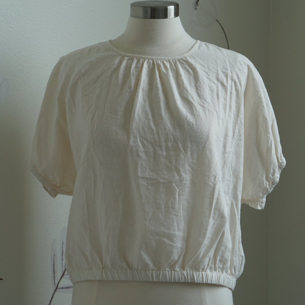 NWT Madewell cream linen/viscose blend top